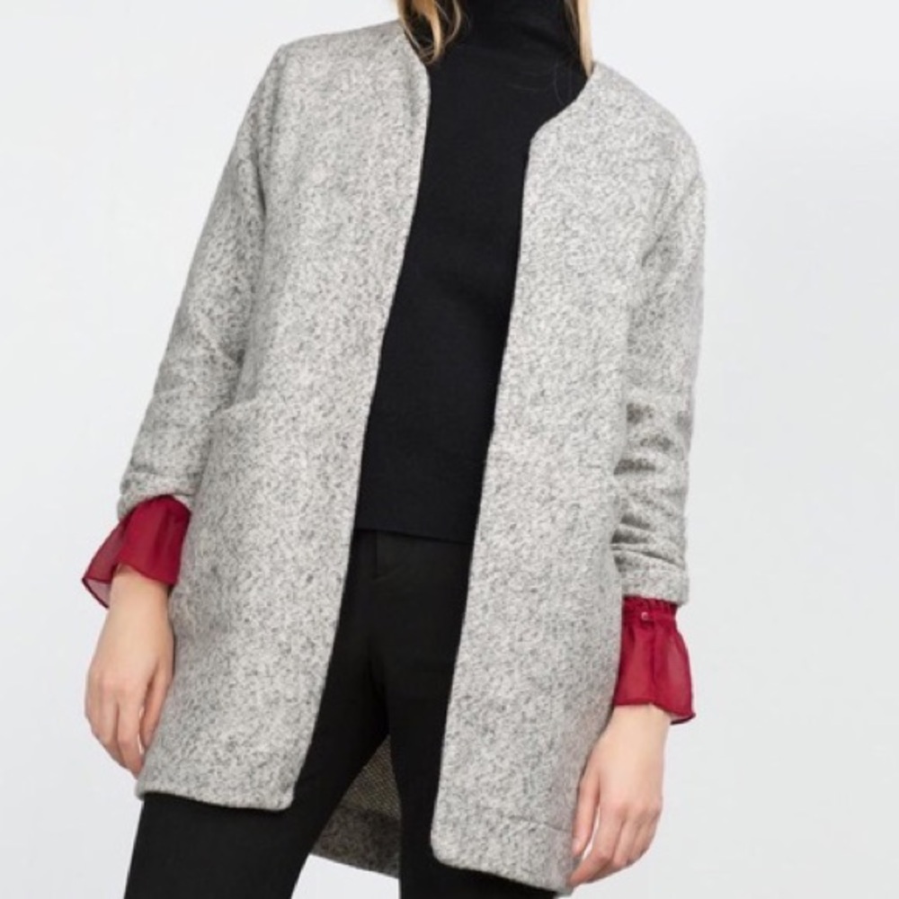 Zara Collection Grey Cardigan/blazer coat